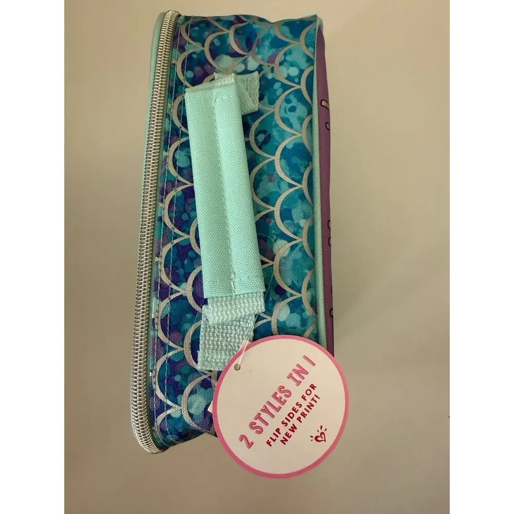 Justice Blue Mermaid Starfish Insulated Handle Lunch Bag Lunch Tote Lunch Box